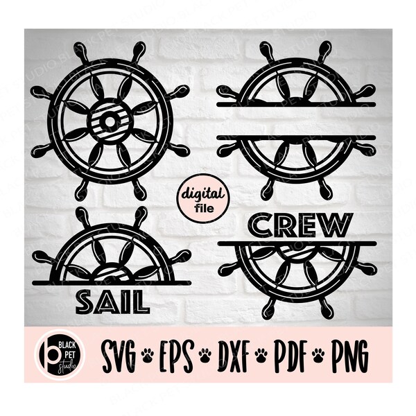 Half Ship Wheel Svg Etsy