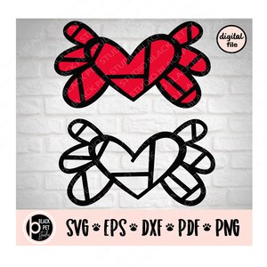 Heart with Wings Svg - Memorial Svg - Love Svg - Heart Svg - Cricut cut files - Silhouette files - download png dxf eps clipart