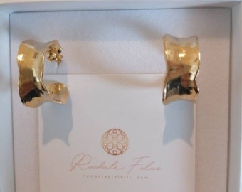 Etruscan gold earrings on bronze handcrafted