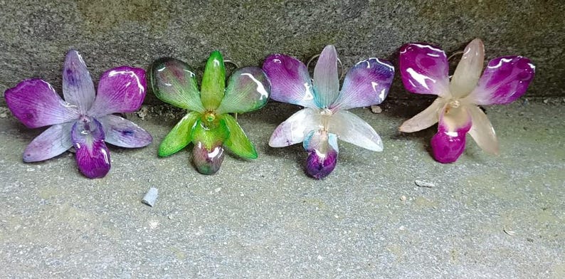 Cattleya Orchid Bag Charm, Shatterproof Resin Flower Keychain, 2-in-1 Necklace Pendant, Botanical Gift, Fashion Accessory image 20