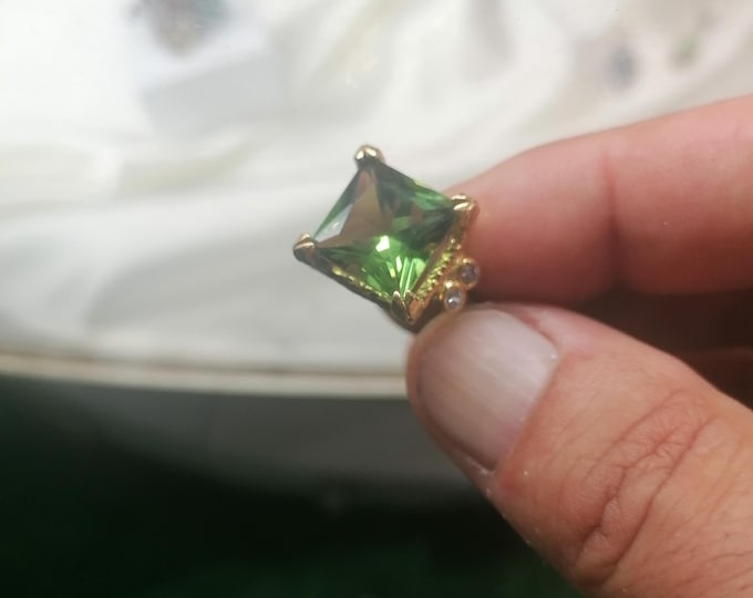 Adjustable silver ring Diaspore iridescent