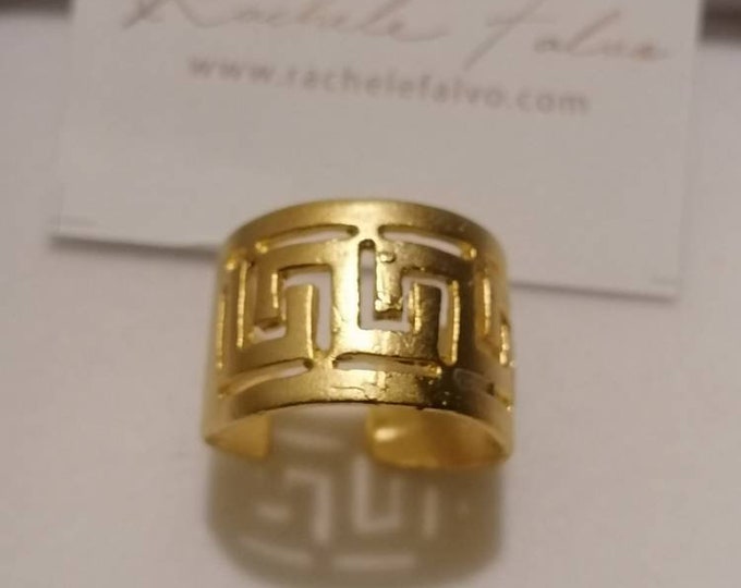 Adjustable ring in gold on bronze Celtic designs