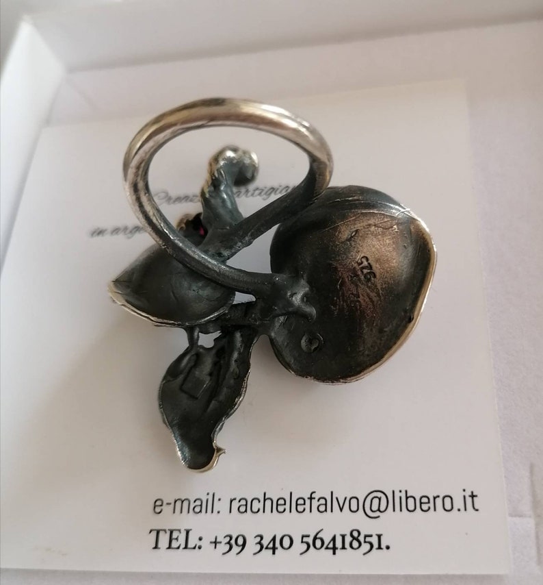 Silver ring with natural stones