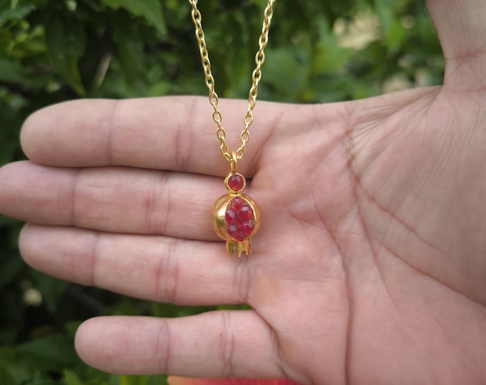 small lucky pomegranate necklace