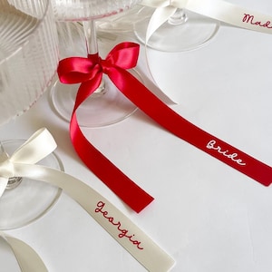 Personalised Ribbon Place Setting | 60cm | Place Card | Name Ribbon | Ribbon Tag | Wedding Ribbon | Ribbon Drink Tag | Custom Ribbon Name