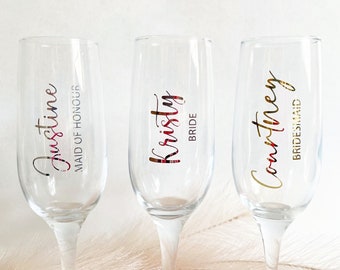 Personalised Wedding Wine Glass Decal | Wedding Decals | Bridal Decals | Bridesmaid Decals | Custom Decals | DIY Decal | Glass Decal