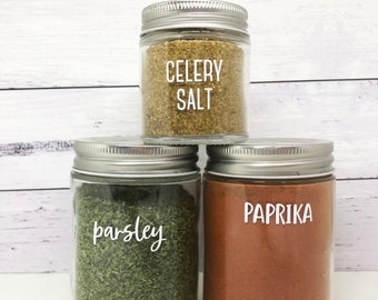 Custom Spice Jar Label | Herb Labels | Jar Labels | Kitchen Labels