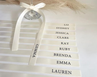 Personalised Ribbon Place Setting | 80cm | Place Card | Name Ribbon | Ribbon Tag | Wedding Ribbon | Ribbon Drink Tag | Custom Ribbon Name