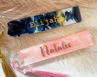 Personalised Acrylic Bookmark | Marble Acrylic Bookmark | Custom Name Bookmark | Bookmark | Personalised Gift | Unique Bookmark