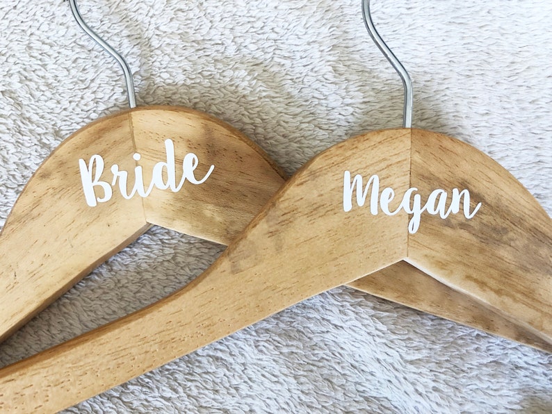 Wedding Dress/Coat Hanger Decal name OR Title ONLY