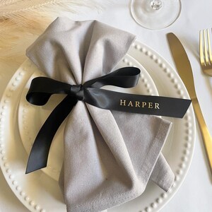 Personalised Ribbon Place Setting | 2.5cm wide | Place Card | Name Ribbon | Wedding Ribbon | Ribbon Drink Tag | Custom Ribbon Name