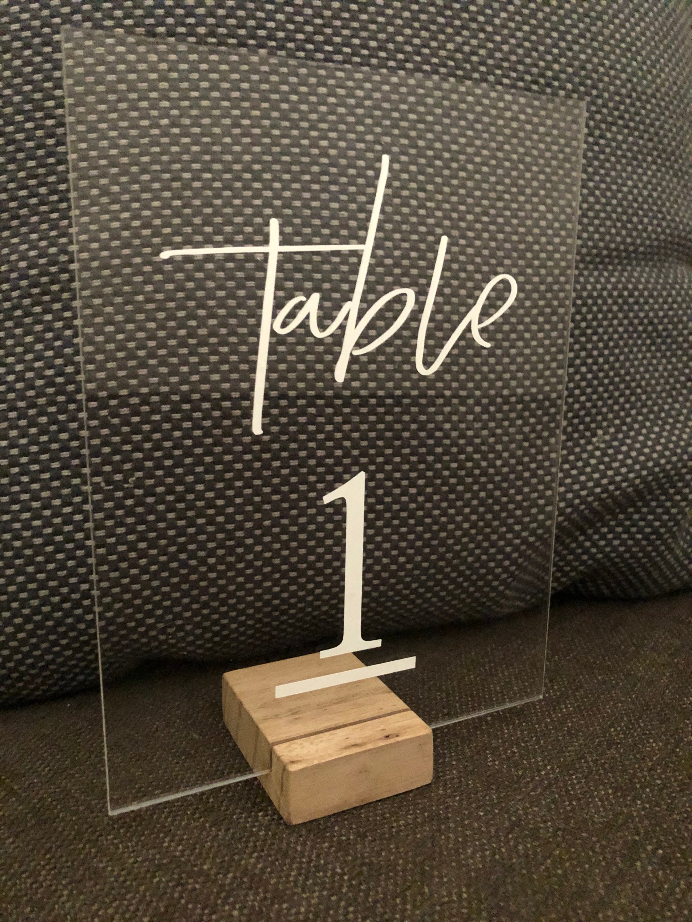 Acrylic Table Number Sign With Stand Wedding Table Number Etsy Australia