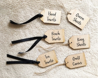 Personalised Home Organisation Wooden Tags | Gift Tags | Place Cards | Party Favour | Wedding Favour | Bomboniere