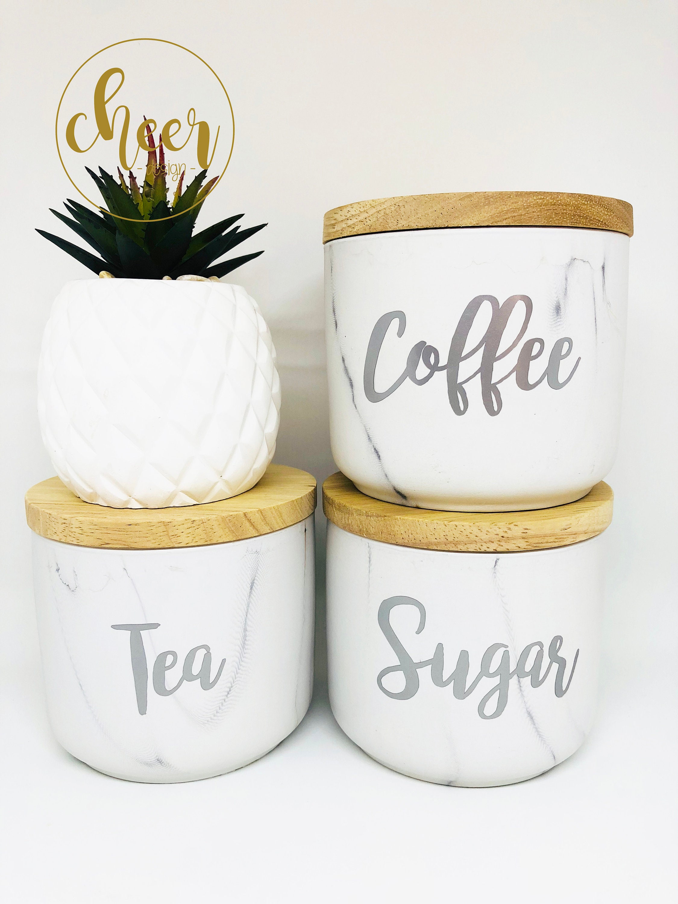 Custom Canister Labels Kitchen Labels Coffee Tea Station Etsy