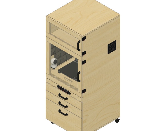 Plans for 3D Printer Enclosure Unit - Instant Download. Mobile Enclosure Unit for 3D Printer.