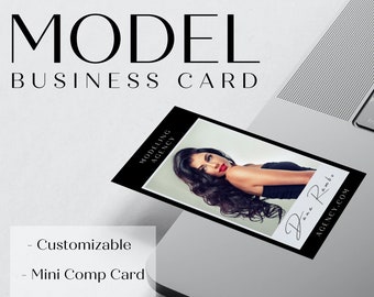 MINI COMP CARD | Travel Sized Modeling Portfolio | Business Card for Models | Canva Template | Agency, Contact Info, Social Media, Polaroid