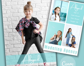 Kids Comp Card | Children's Modeling Canva Template | Child Actor | Model Portfolio | Talent Composite Card | Drag and Drop Instant Download
