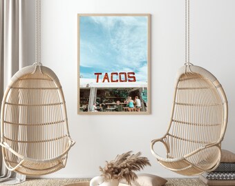 TACO TUESDAY Art Print | Printable Wall Art | Baja California | Instant Download Poster | Coastal Boho Destination | Mexico | Taco Stand