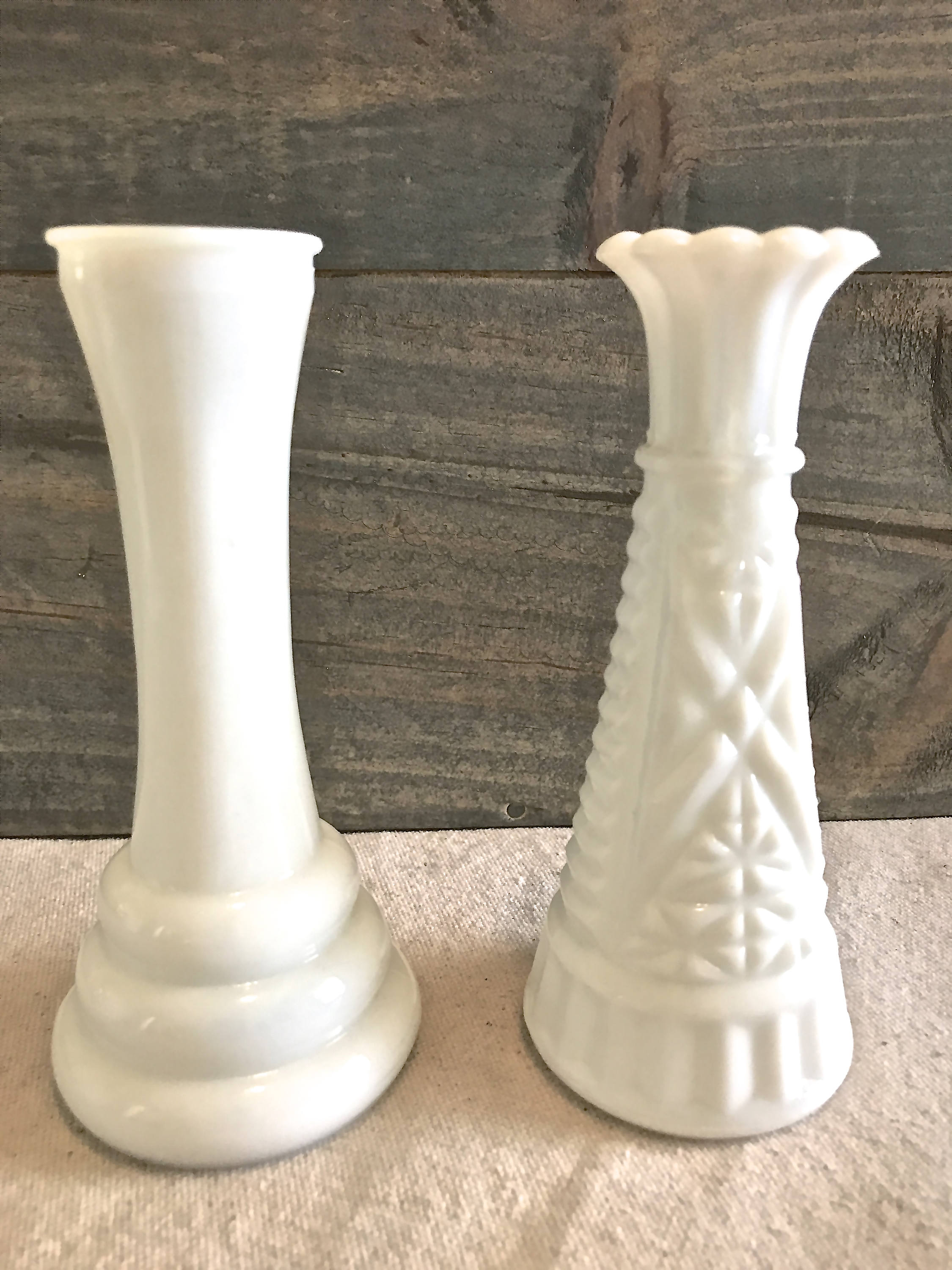 Milk Glass Bud Vase Instant Collection #2- 4 vases