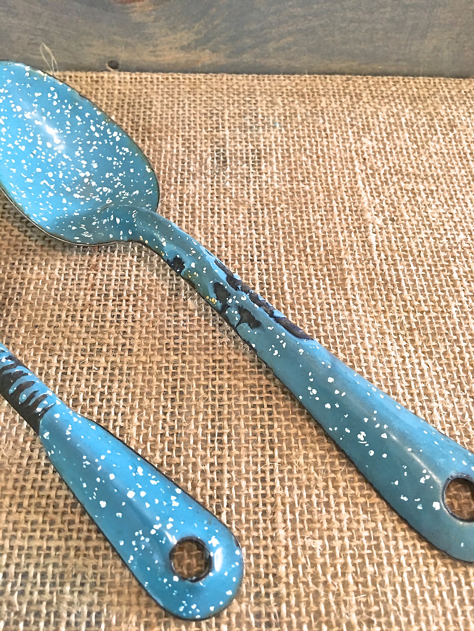 Vintage Metal Splatter Paint Enameled Spoon Set Etsy