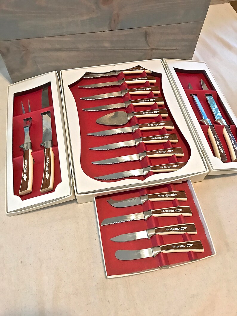 19 Piece Sheffield English Stainless Steel Knives Set With Etsy