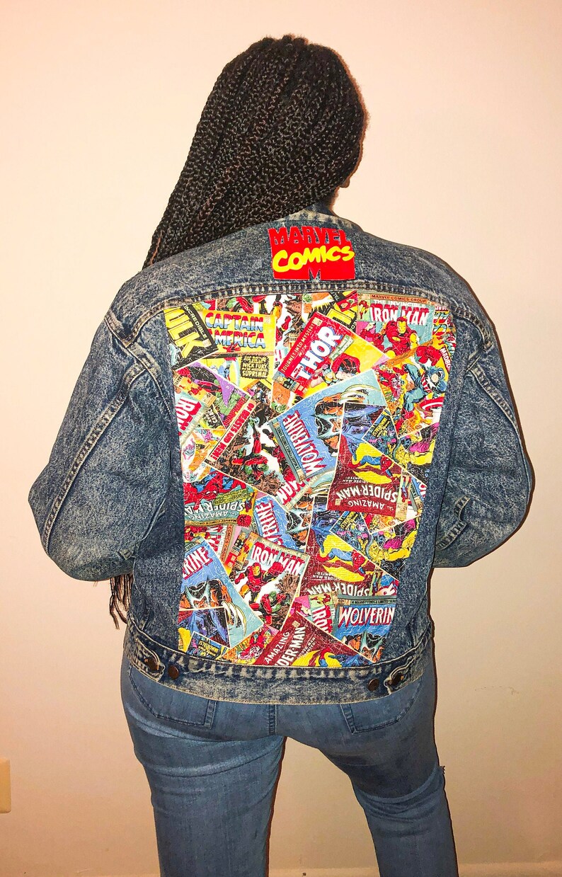 Marvel Comics Custom Jean Jacket Etsy