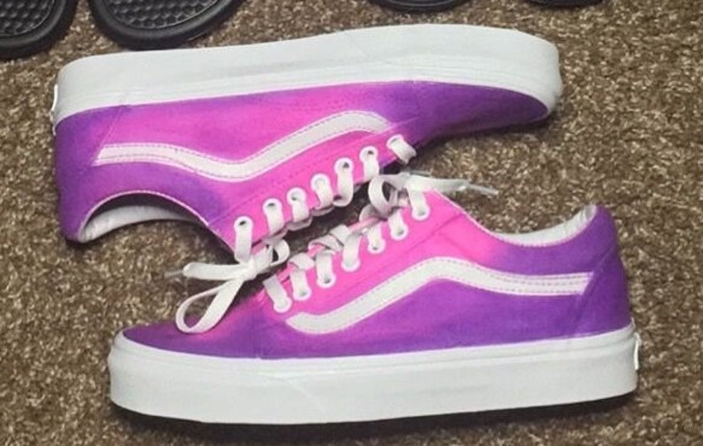 Color Changing Old Skool Vans Purple to Pink | Etsy