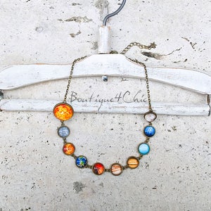 Solar system necklace, planet necklace, cosmos, astrology