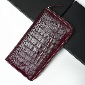Bordeaux lederen portemonnee voor dames, hoogwaardige lederen portemonnee, lederen bifold portemonnee, luxe lederen portemonnee, kaarthouder portemonnee, PLIK