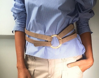 Vtg 80s Olsen Europe Leather Belt Sz M Brown‎ Country Boho Fold Over O-ring Tab Vtg 80s Olsen Europe Leather Belt Sz M Brown Country Boho  main image 3