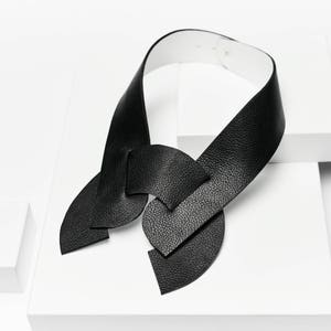 Handmade unique Fashion Extravagant Women Necklace for prom, Modern Leather Necklace for Women image 1