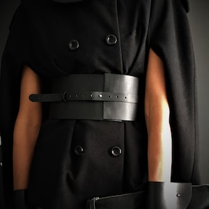 Corset Dress Belt, Wide Leather Corset, Wide Waist Leather Belt, Black Leather Corset Belt, Plus Size Leather Corset Belt