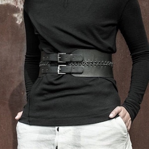 Ceinture large en cuir pour femme, Ceinture large en cuir noir, Ceintures larges pour femme, Ceinture corset en cuir, Ceinture grande taille