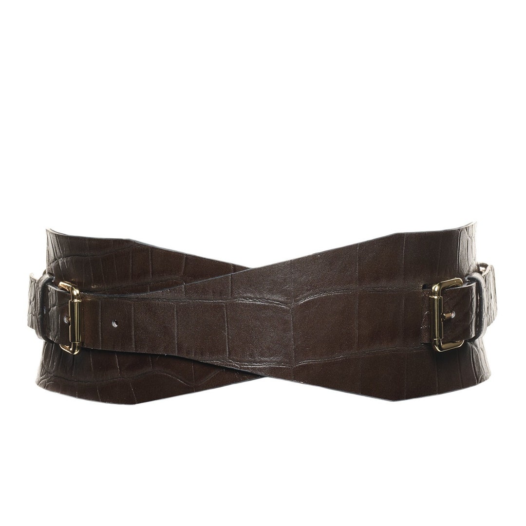 Olive Green Leather Corset Belt: High Waist Dress Belt - Etsy
