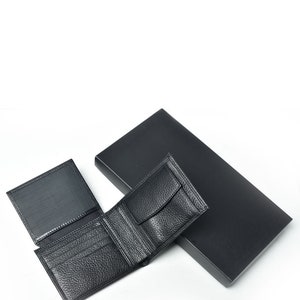 Men Leather Wallet, Black Leather Wallet for Men, Pocket Men Wallet, Bifold Men's Wallet, High Quality Leather Wallet, Gift for Him image 4