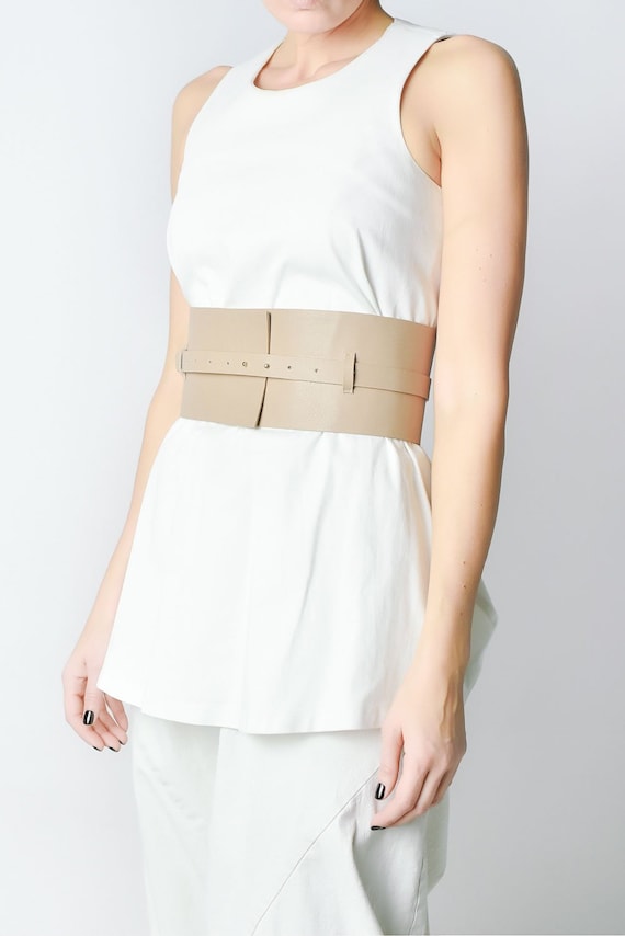 tan corset belt