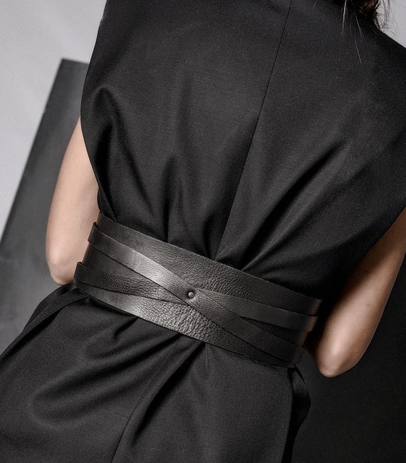 Black Wide Leather Belt Waist Corset Belt Women Leather | Etsy