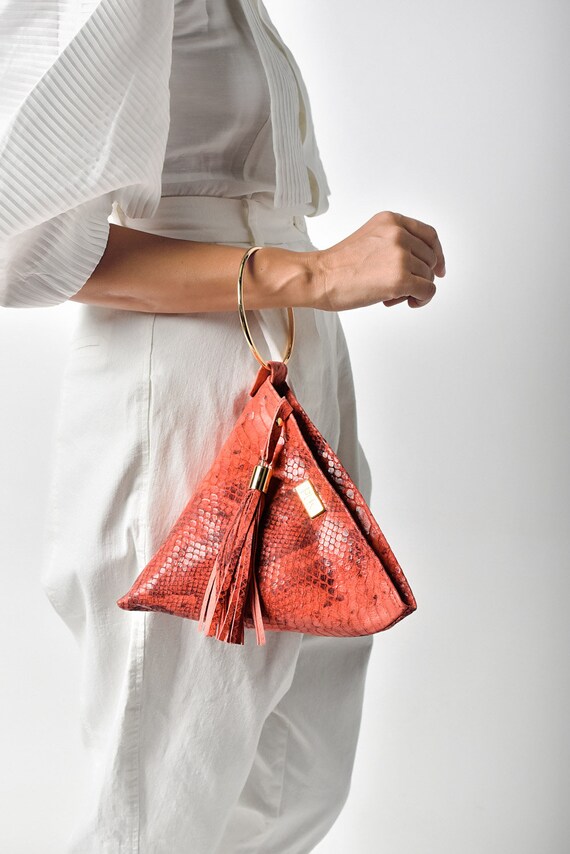pyramid clutch bag