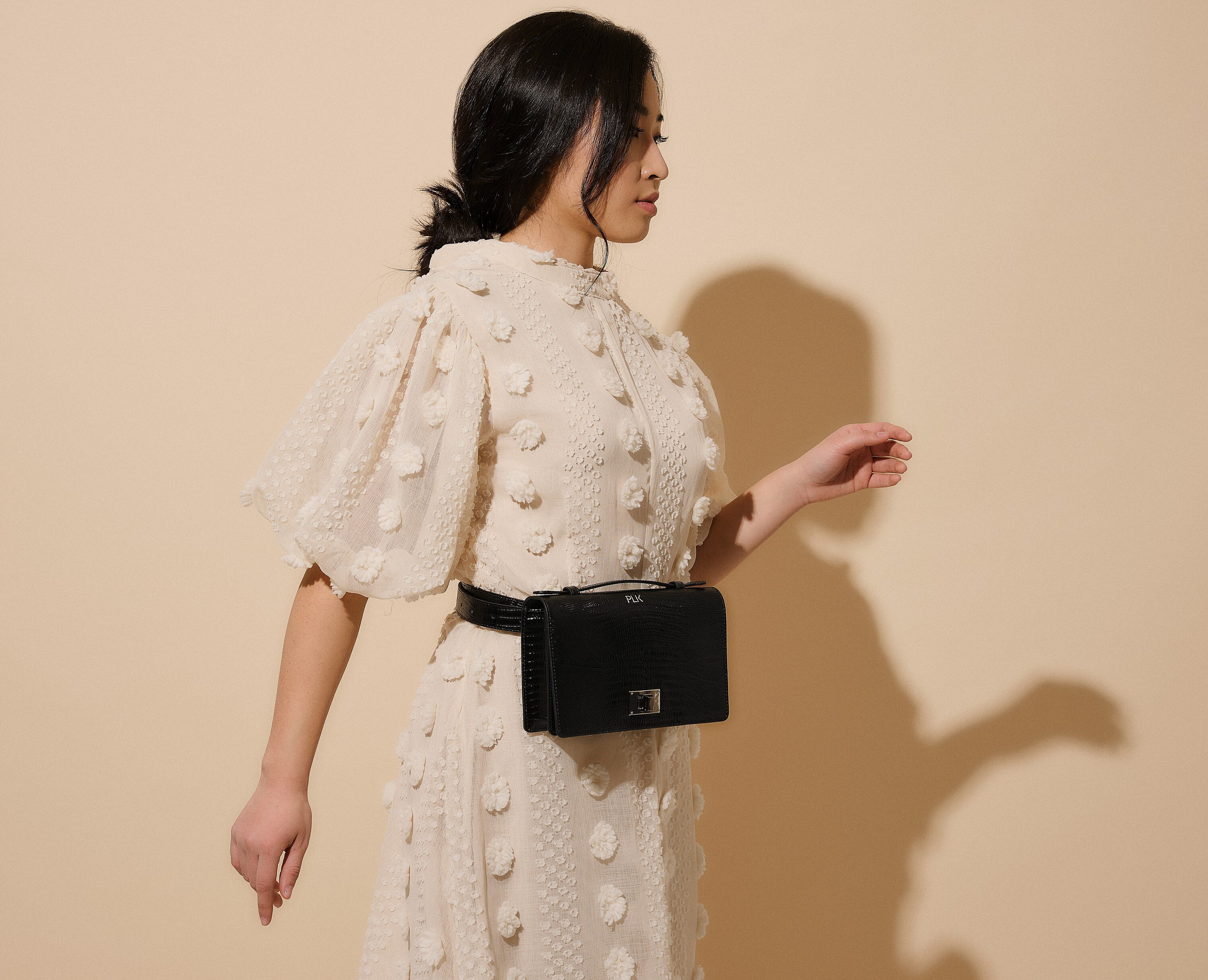 designer black fanny pack