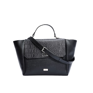 Black Top Handle Bag Leather Bag Women, Genuine Leather Handbag, Leather Tote Bag