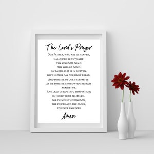 DIGITAL FILE Lord&#39;s Prayer, Digital Print, Wall Art, Prayer