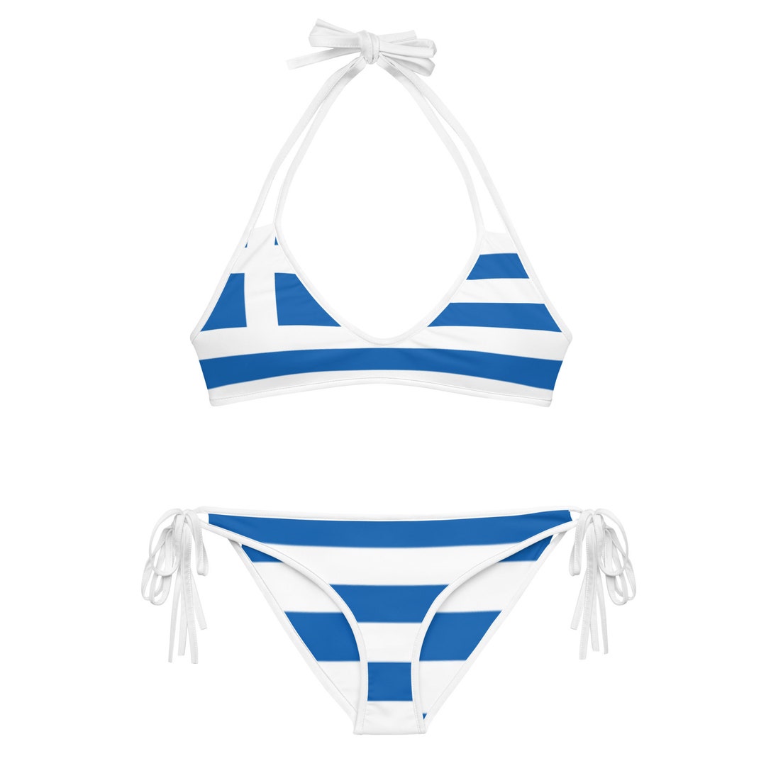 Greek Flag Bikini, Greece Swimwear, Custom Bikini, Flag Bikini Etsy