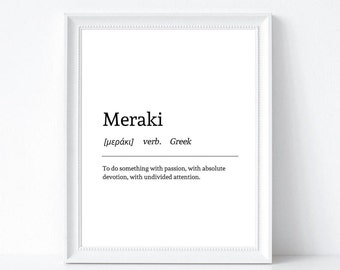 DIGITAL FILE Greek Sayings, Meraki, Agapi, Love, Digital Print