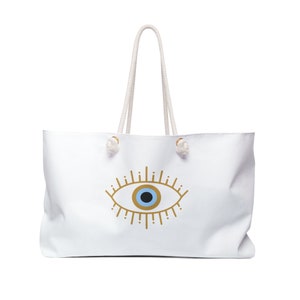 Evil Eye Weekender Bag, Greece Tote, Evil Eye, Evil Eye Tote, Beach bag, Greece