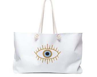 Evil Eye Weekender Bag, Greece Tote, Evil Eye, Evil Eye Tote, Beach bag, Greece