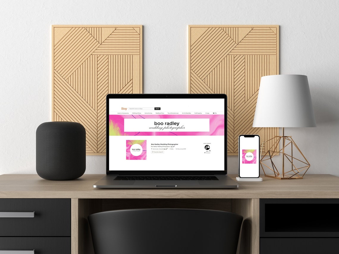 Etsy Shop Starter Set Etsy Cover Kit Banner Kit Logo Pink Etsy