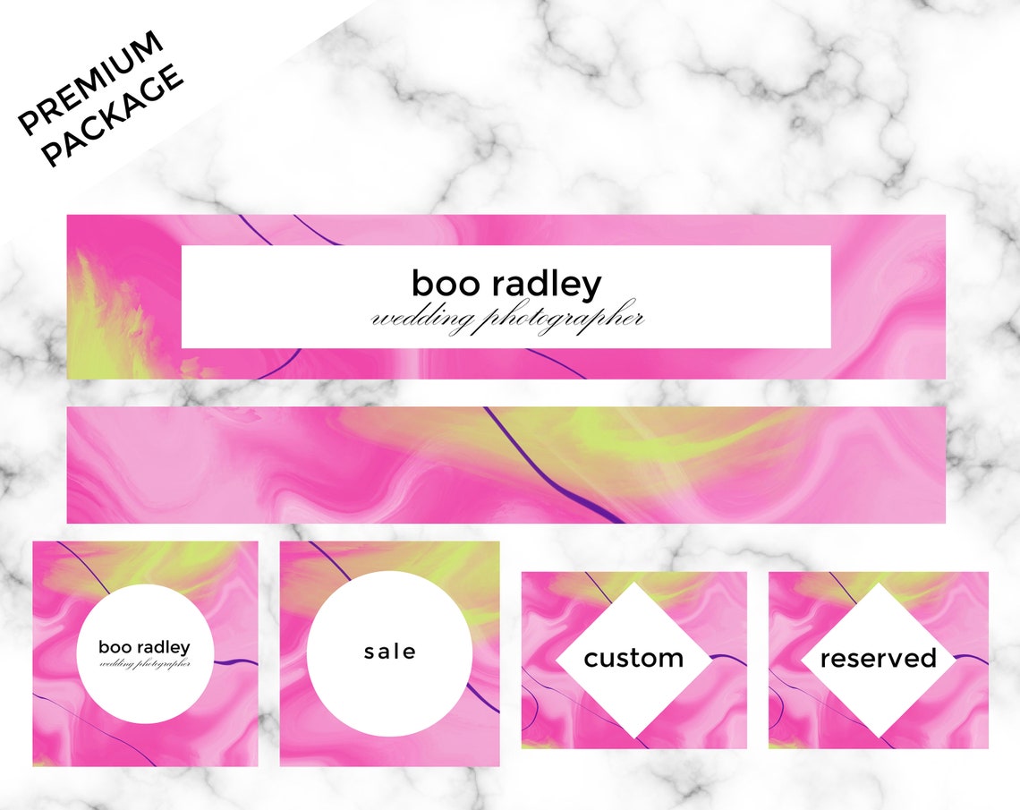 Etsy Shop Starter Set Etsy Cover Kit Banner Kit Logo Pink Etsy