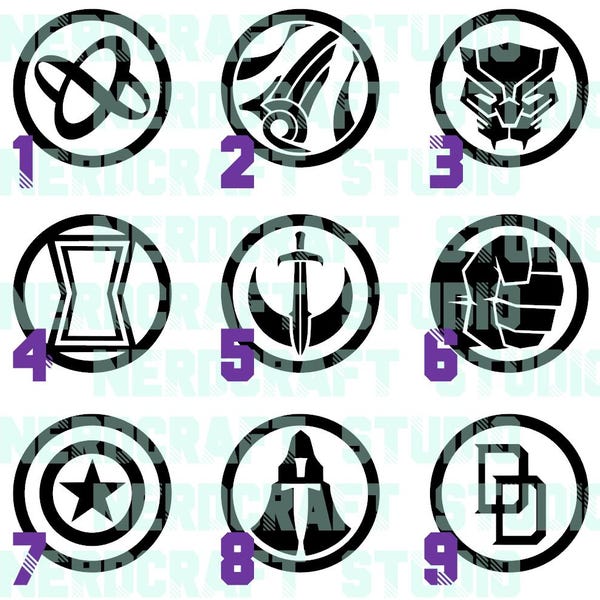 Rivals Inspired Decals - Heroes and Villians - 6 inches