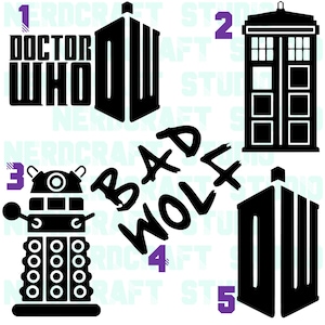 Dr Who Inspired Decals - 6 inches