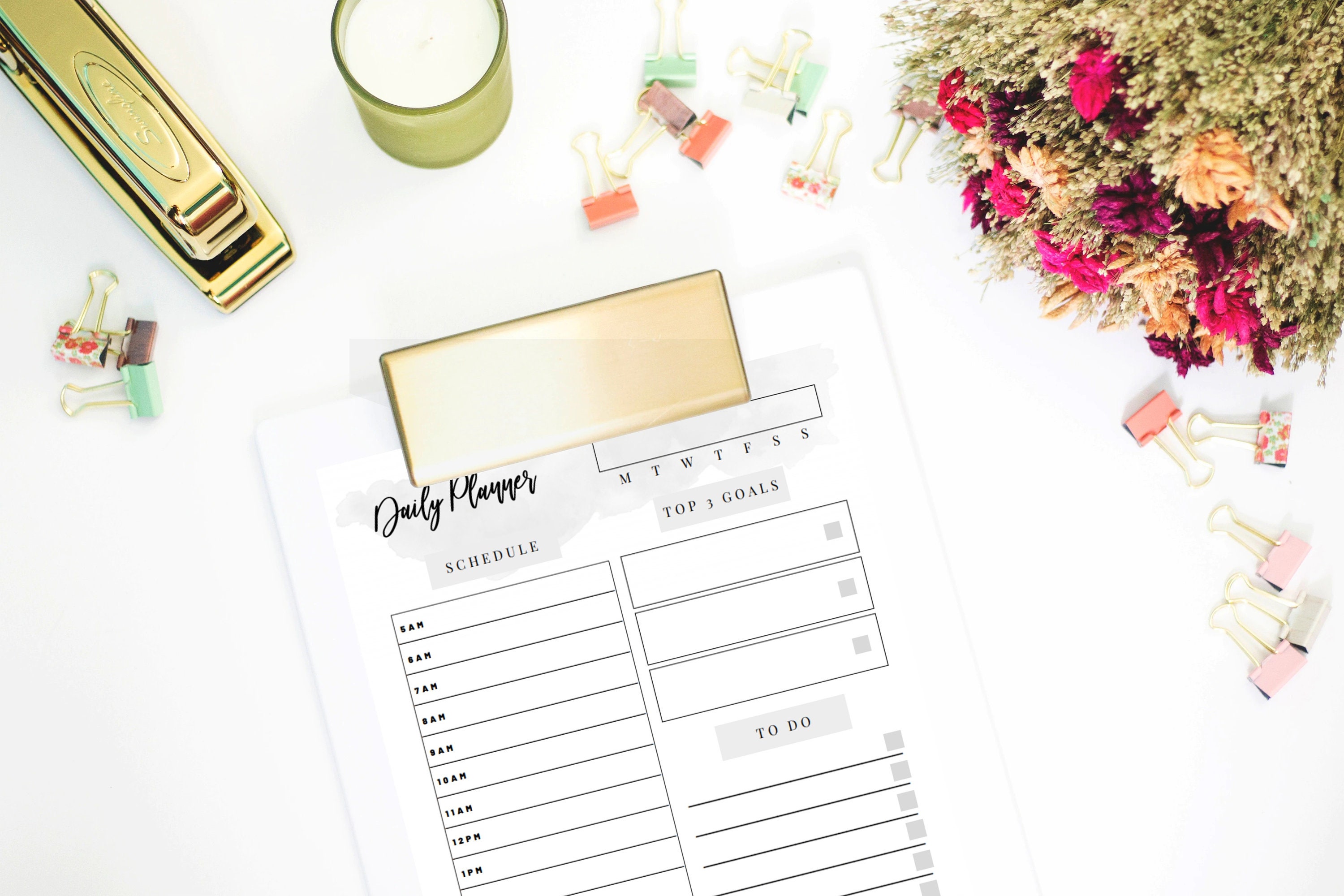 Daily Planner Printable // Daily Focus Printable // Task List // Goal Planner // Goal-setting ...